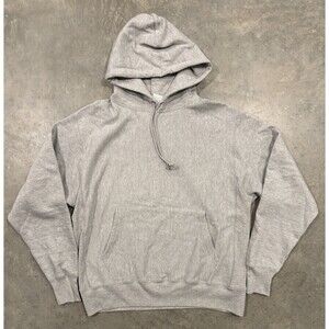 Champion Reverse Weave Hoodie Mens Large Gray Sweatshirt Heavyweight EUC